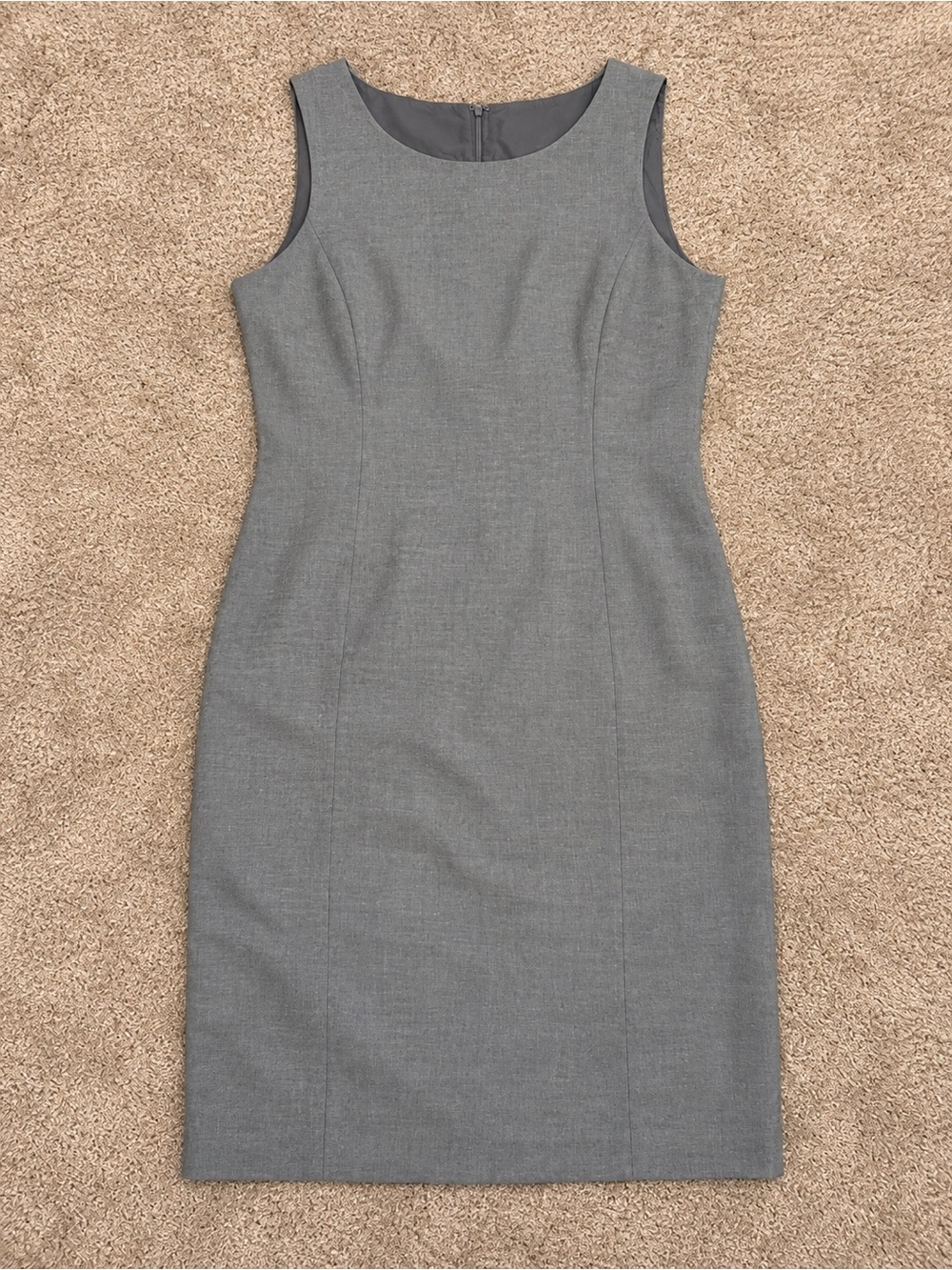 Evan Picone Black Label Gray Sleeveless Sheath Dress Size 14 Career Workwear
